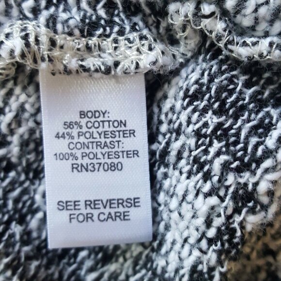 Cato Woman Top Women's 22/24W Cotton/Poly Stretch Black White Knit Short Sleeve - Picture 11 of 12